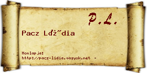 Pacz Lídia névjegykártya
